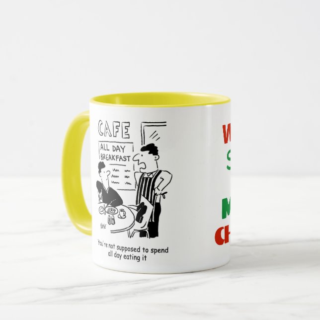Caneca Homem passa o dia comendo café da manhã todo (Frente Esquerda)