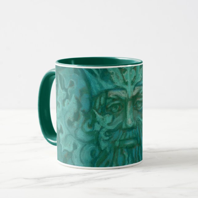 Caneca Homem Verde, Rei Florestal, Deus Pagão, Arte Fantá (Frente Esquerda)