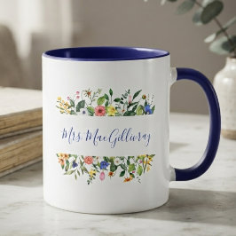 Caneca Homenagem ao Professor de Aquarela Azul Caprichosa