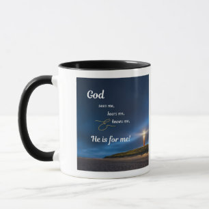 Caneca Homens - Deus Vê-Me Ouvidos - Conhece-Me