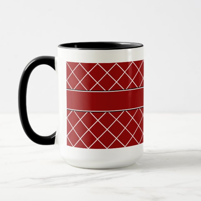 Caneca Homens Monogrammed do diamante vermelho (Esquerda)