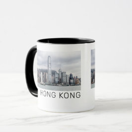 Caneca Hong Kong Island Skyline Retro Cityscape Vintage