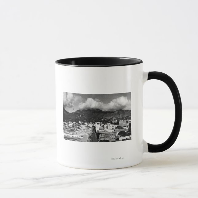 Caneca Honolulu, HA - Vista da cidade da Torre Aloha (Direita)