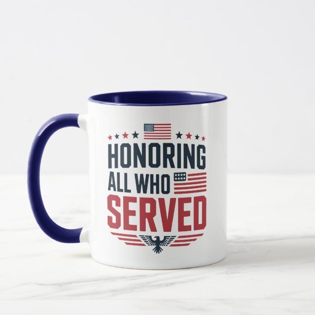 Caneca Honoring All Who Served | Veterans Day Thank You (Esquerda)