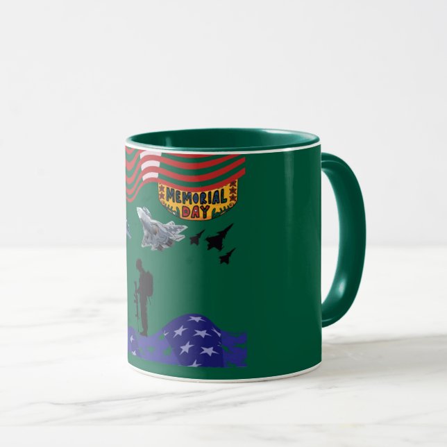 Caneca Honra no memorial day floresta verde (Frente Esquerda)