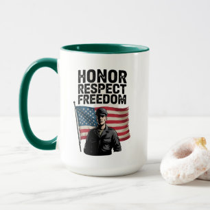 Caneca Honrando Heroes Veteran Day Design Patriótico