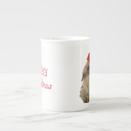 Caneca Hoppy de China de osso do coelho do Natal
