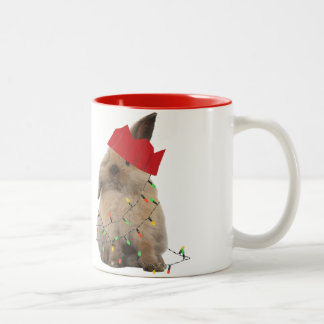 Caneca Hoppy do coelho do Natal