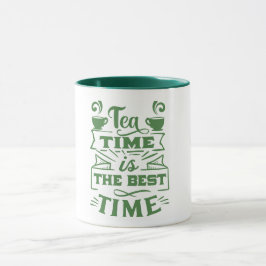 Caneca hora do chá é a melhor hora - Sip and Savor /green
