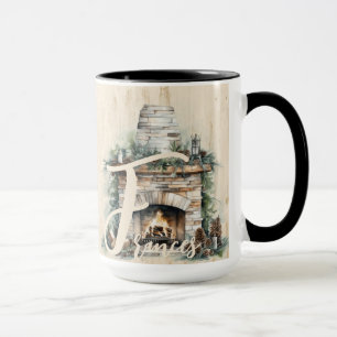 Caneca Horário de Natal - Alfabeto Personalizável