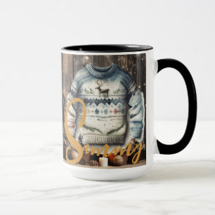Caneca Horário de Natal - Alfabeto Personalizável