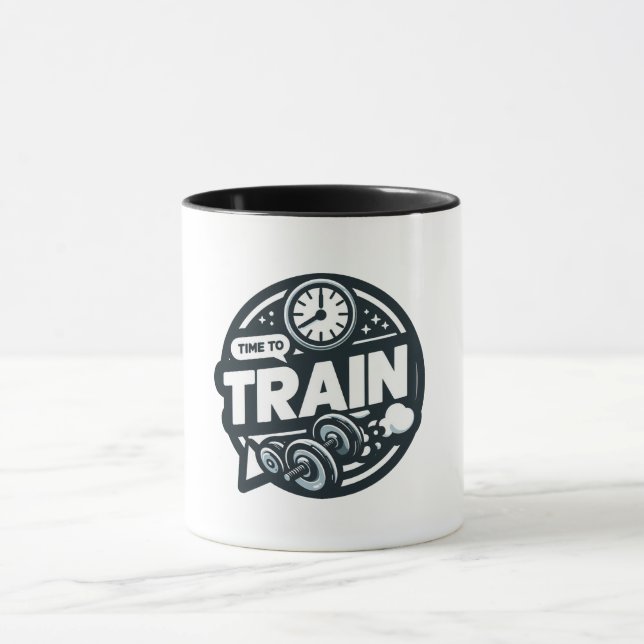 Caneca Horário Negro e Branco para Treinar Mug (Centro)
