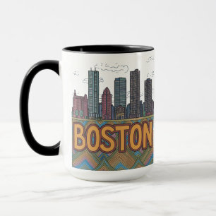 Caneca Horizonte Urbano de Boston, Boston Ma EUA