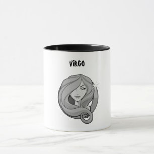 Caneca Horóscopo preto e branco do Virgo