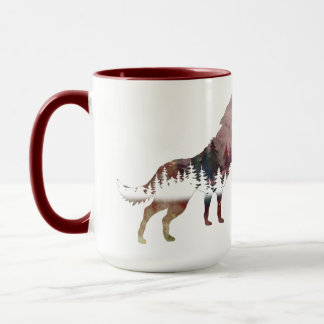 Caneca Howling Wolf Watercolor Wildlife Mug