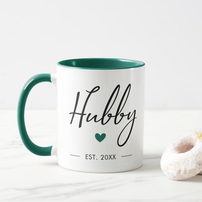 Caneca Hubby Modern Typografia Marido (Com Donut)