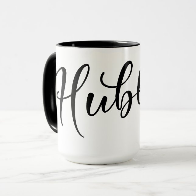 Caneca Hubby Wedding Mug com interior preto  (Frente Esquerda)
