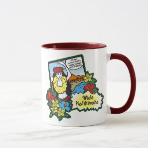 Caneca Hula Girl Mele Kalikimaka Cartoon de Natal no Hava
