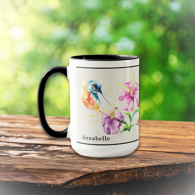 Caneca Hummingbird e Floral Personalizado Mug (Criador carregado)