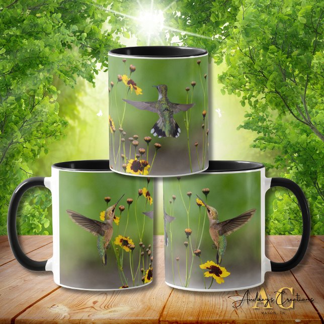 Caneca Hummingbird "em Plains Coreopsis" (Criador carregado)