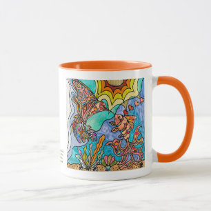 Caneca Hummingbird Goldfish Reflexão Fantasia Art Mug