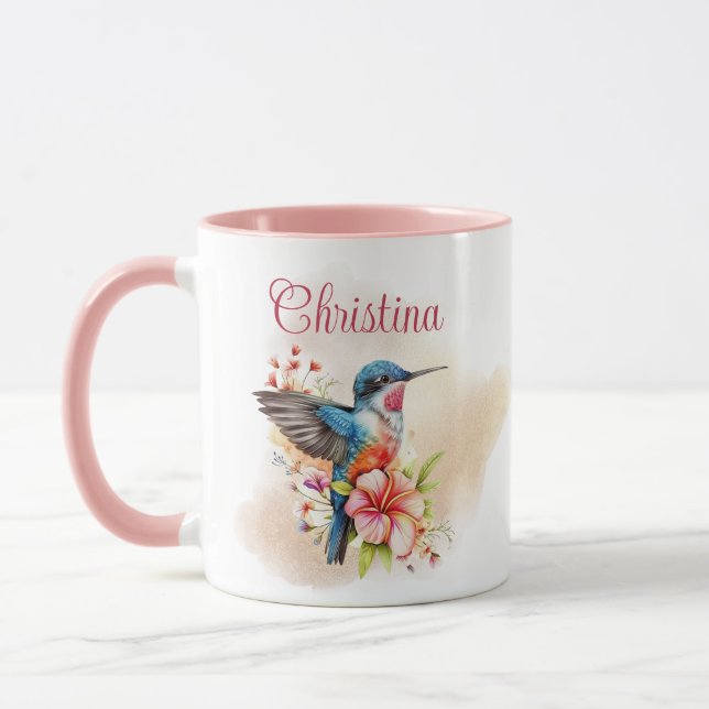 Caneca Hummingbird Personalizado Elegante (Esquerda)