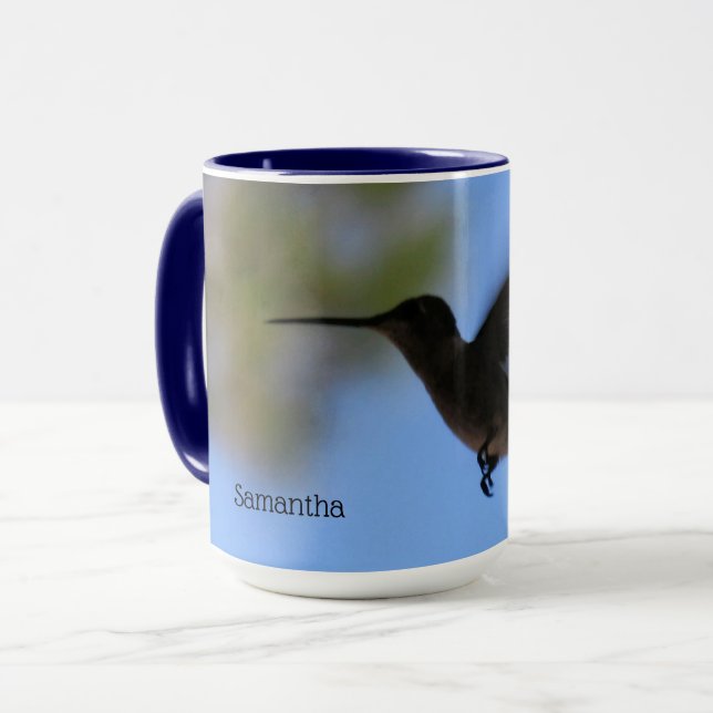 Caneca Hummingbird Voando Mug Personalizado (Frente Esquerda)