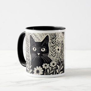 Caneca Humor cita Gato Floral Algumas Coisas Nozes