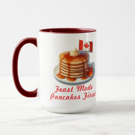 Caneca Humor de Ação de Graças Canadá Panqueca engraçada 