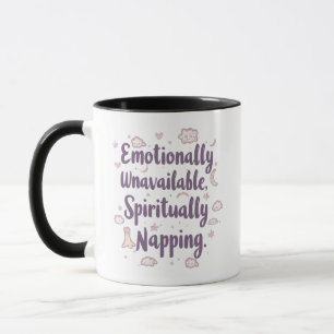 Caneca Humor de Introvertido Sassy com Nuvens Fofas