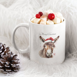 Caneca Humor de Natal com Burro Country e Café
