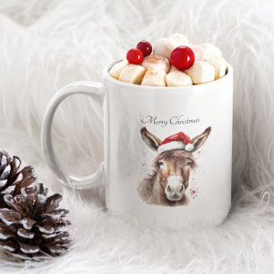 Caneca Humor de Natal com Burro Country e Café