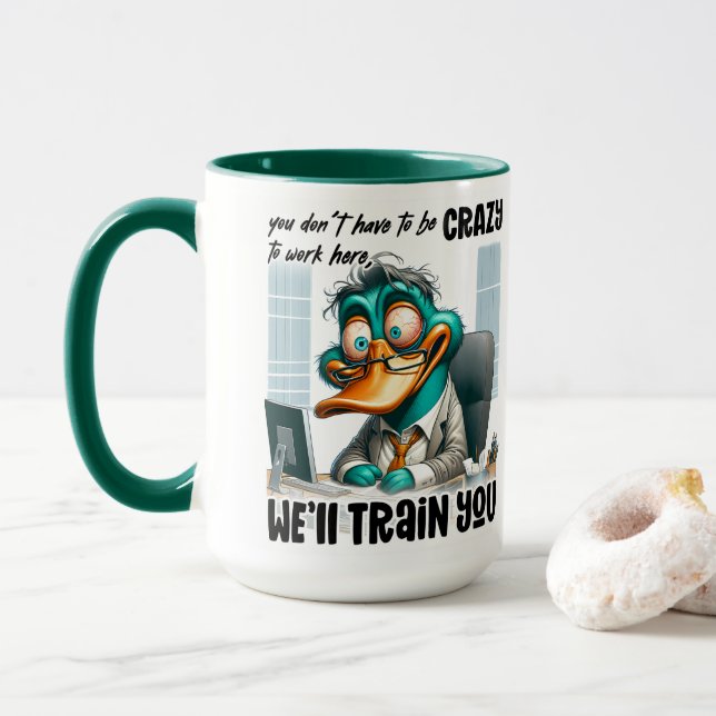Caneca Humor de Treinador de Patos (Com Donut)