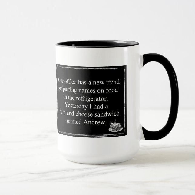 Caneca Humor do escritório Missa de Mão e Sanduíche de Qu (Direita)