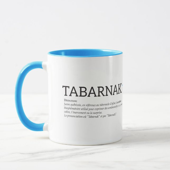 Caneca Humor Français de Québec Tabarnak Juron Joual (Esquerda)