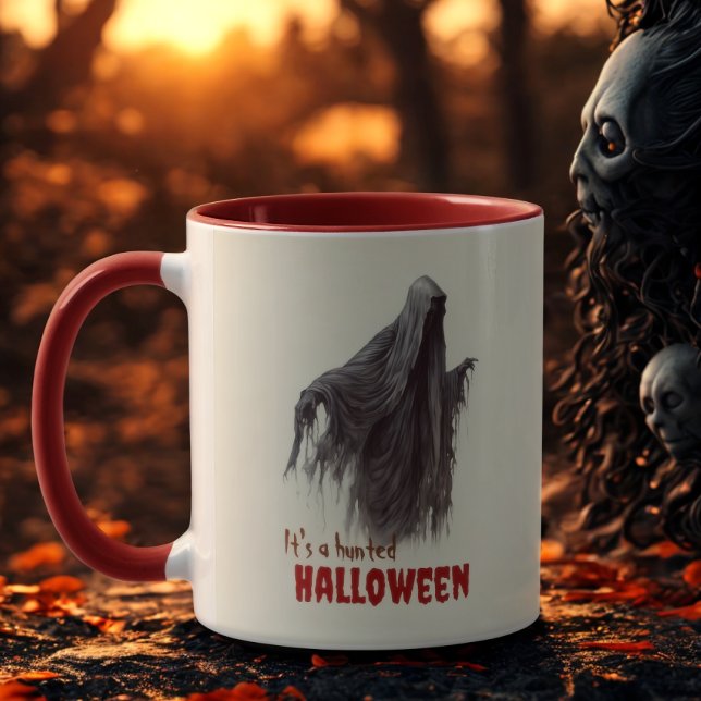Caneca Humor Gótico Personalizado Fantasma Horror Hallowe (Criador carregado)