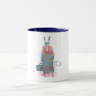 Caneca humor médico de trocadilho de queijo grande e engr