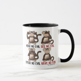 Caneca Humor sábio dos macacos
