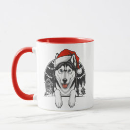 Caneca Husky Natal – Cachorro de Inverno Festivo