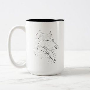 Caneca Husky – Xícara de Café com Desenho à Mão
