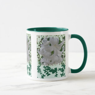 Caneca Hyacintos brancos e borboletas