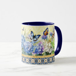 Caneca Hydrangea e Butterfly Mug