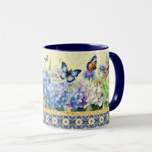 Caneca Hydrangea e Butterfly Mug