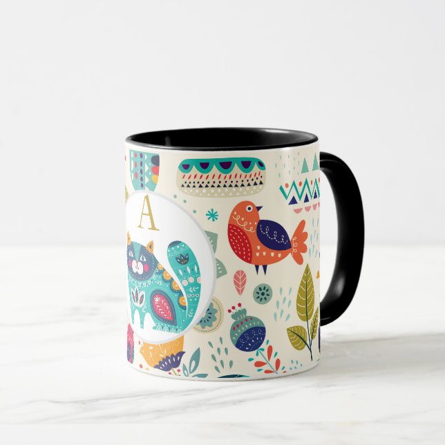 Caneca Hygge Mugs Cozy Cat Personalizada Arte Foliar Boni (Frente Esquerda)