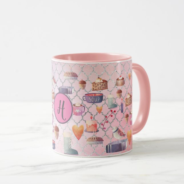 Caneca Hygge Mugs Cozy Life Personalizou Folkart Pink (Frente Esquerda)