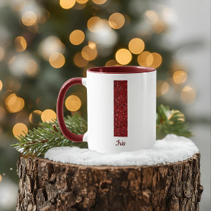 Caneca I com Monograma Brilhante Moderno e Nome