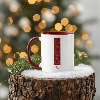 Caneca I com Monograma Brilhante Moderno e Nome