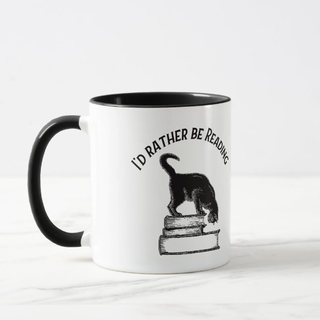 Caneca I’d Rather Be Reading / Writing – Cat Mug (Esquerda)