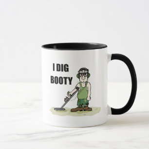 Caneca I DIg Caçador de tesouros de Cara detectando metai