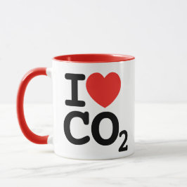 Caneca I Heart CO2 Eu adoro ambientalista de dióxido de c
